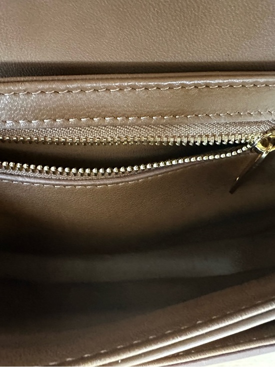 Celine Caramel Brown Leather Shoulder Bag with Gold Triomphe Clasp - Picture 3 of 7